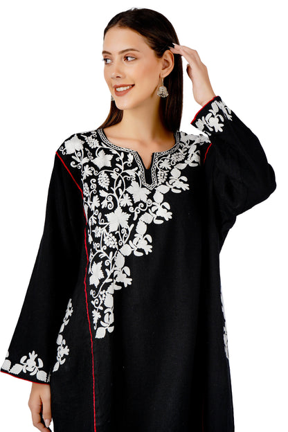Kashmiri Pheran, Aari Embroidered Pheran, Women Tunics, Indian Kurtis, Ethnic Wear, Indo Western Wear, Traditional Pheran