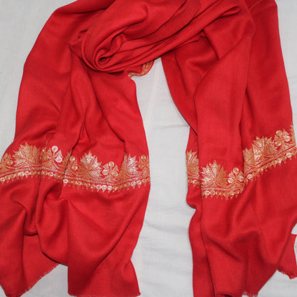 Kashmiri Tilla Embroidery Scarf, Merino Wool Wrap, Winter Scarf, Kashmiri Handmade Shawl/Wrap, Tilla Stole,