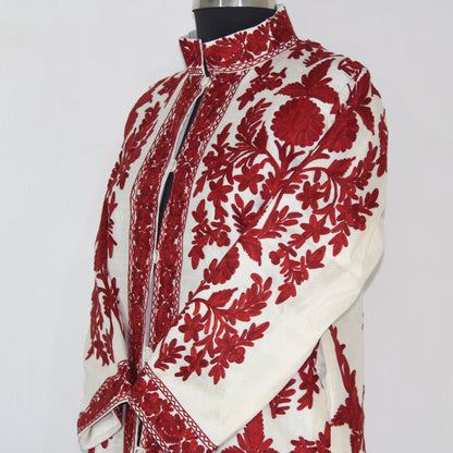 Kashmiri Jacket, embroidered silk jacket, long length coat, Bohemian Jacket, embroidered jacket, long embroidered coat, silk summer jacket