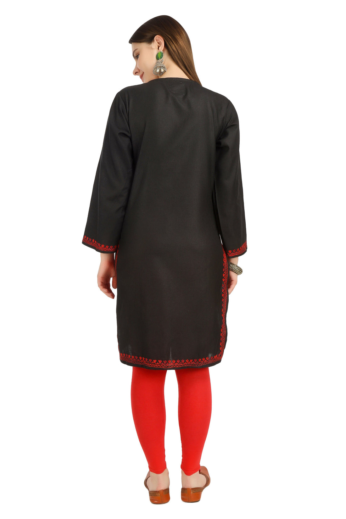 Aari Embroidered Cotton Kashmiri Kurti for Women, Indian Kurtis,