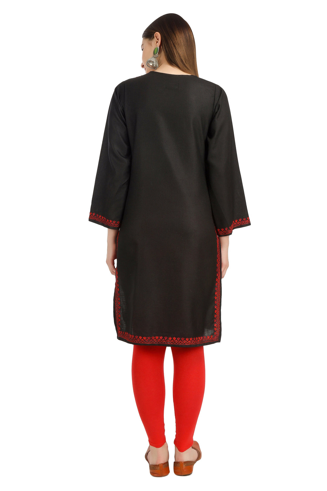 Aari Embroidered Cotton Kashmiri Kurti for Women, Indian Kurtis,
