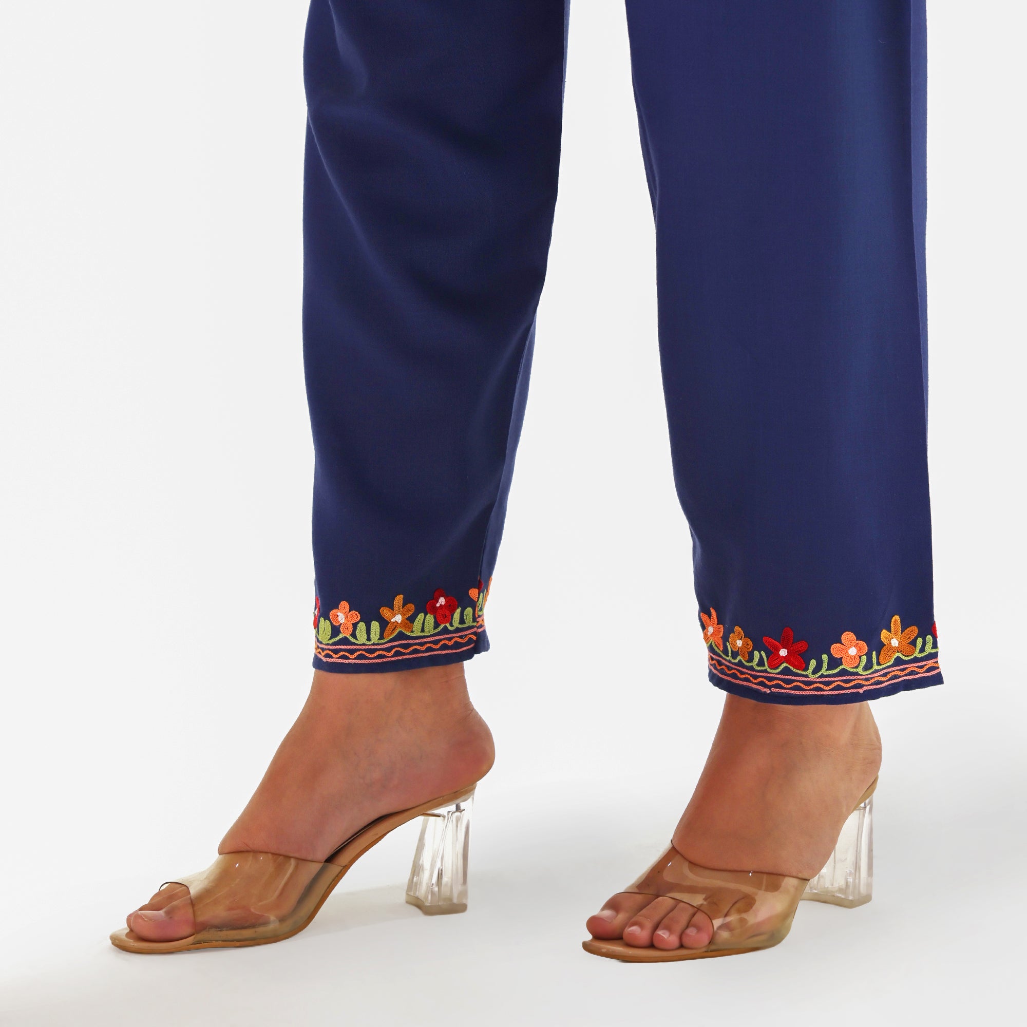 Kashmiri Aari Embroidered Cotton Kurti with Bottom Pant, Womens Coord Set