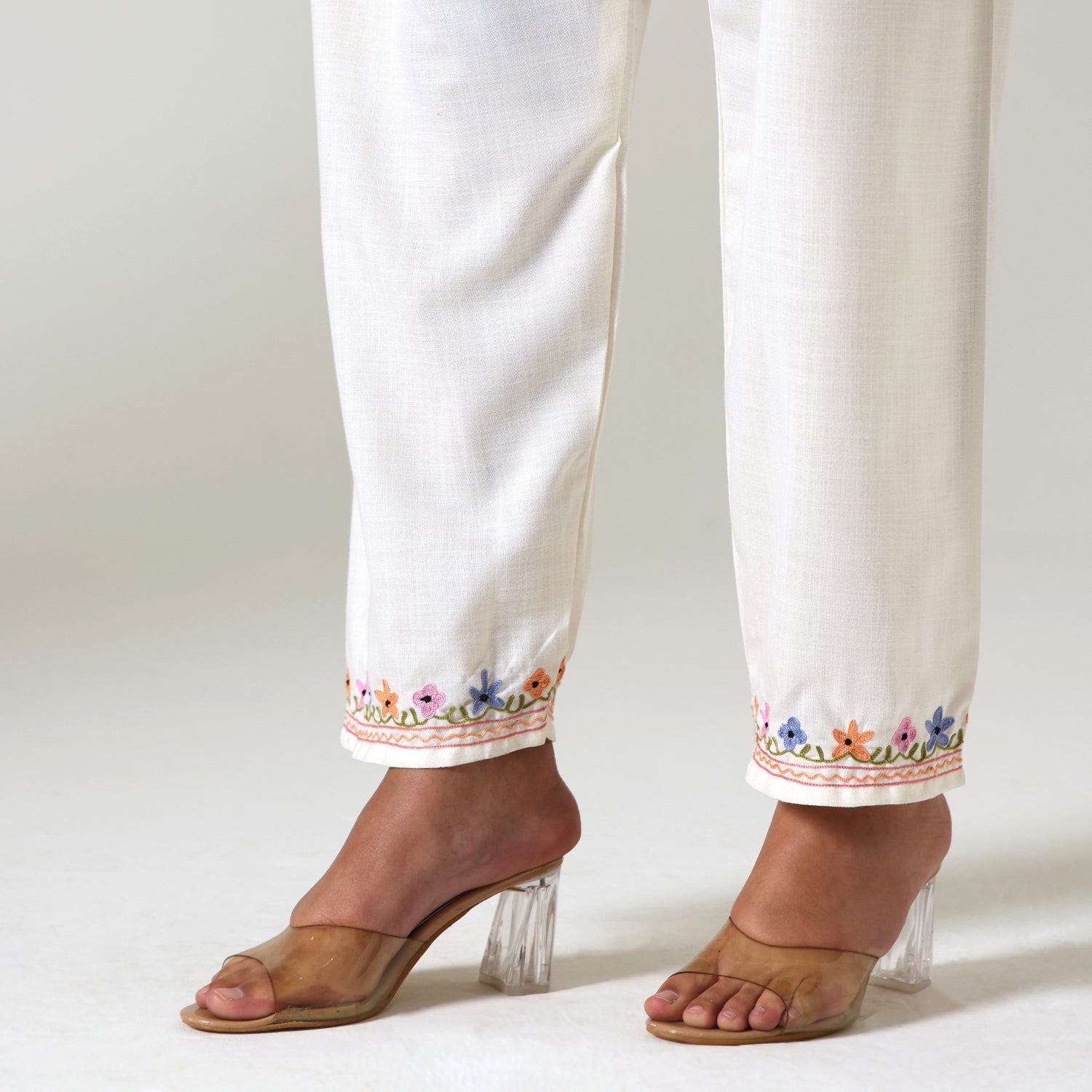 Kashmiri Aari Embroidered Cotton Kurti with Bottom Pant, Womens Coord Set For Summer