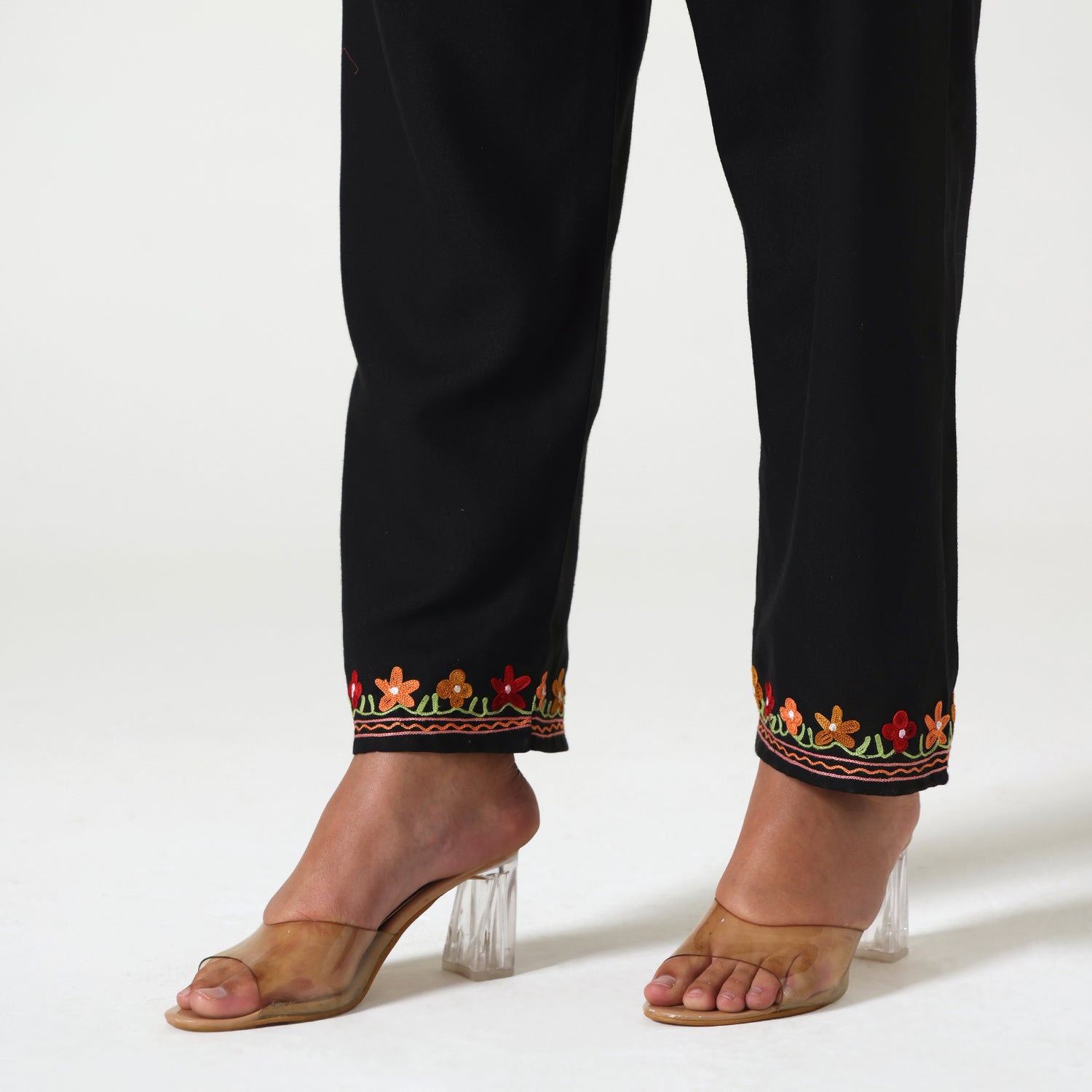 Kashmiri Aari Embroidered Cotton Kurti with Bottom Pant, Womens Coord Set