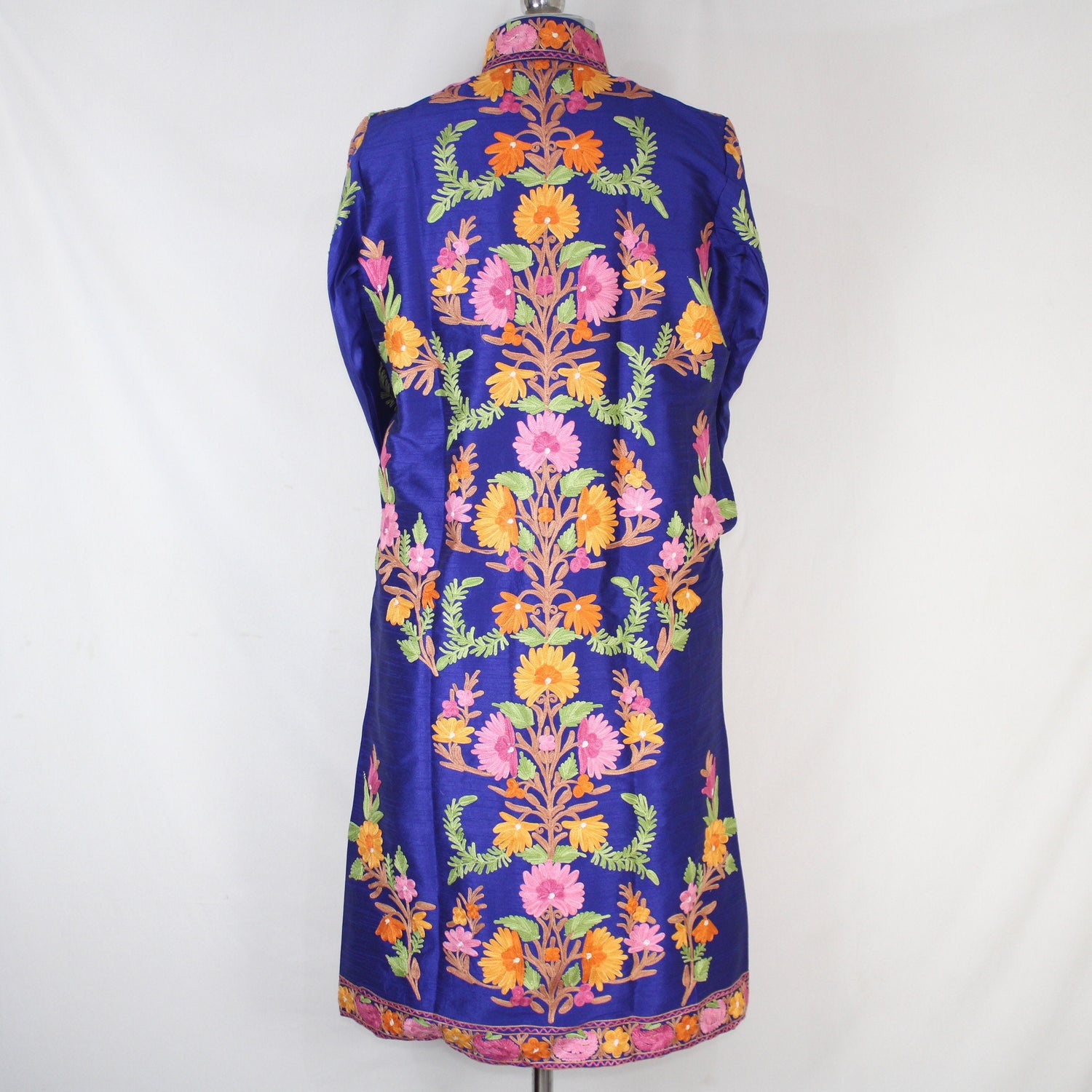 Kashmiri Jacket, embroidered silk jacket, long length coat, Bohemian Jacket, embroidered jacket, long embroidered coat, silk summer jacket