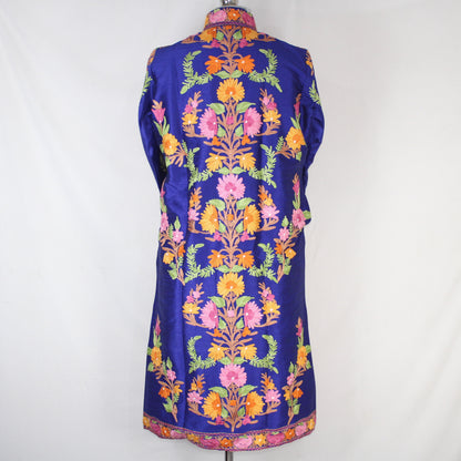 Kashmiri Jacket, embroidered silk jacket, long length coat, Bohemian Jacket, embroidered jacket, long embroidered coat, silk summer jacket