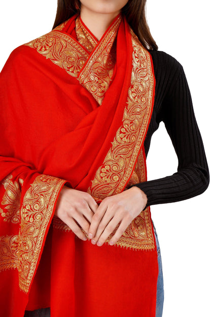 Kashmiri Tilla Shawl For Women, Bridal Embroidered Shawl, Indian Wedding Shawl, Bridal Cover Up Wrap, Zari Embroidered Cashmere Shawl