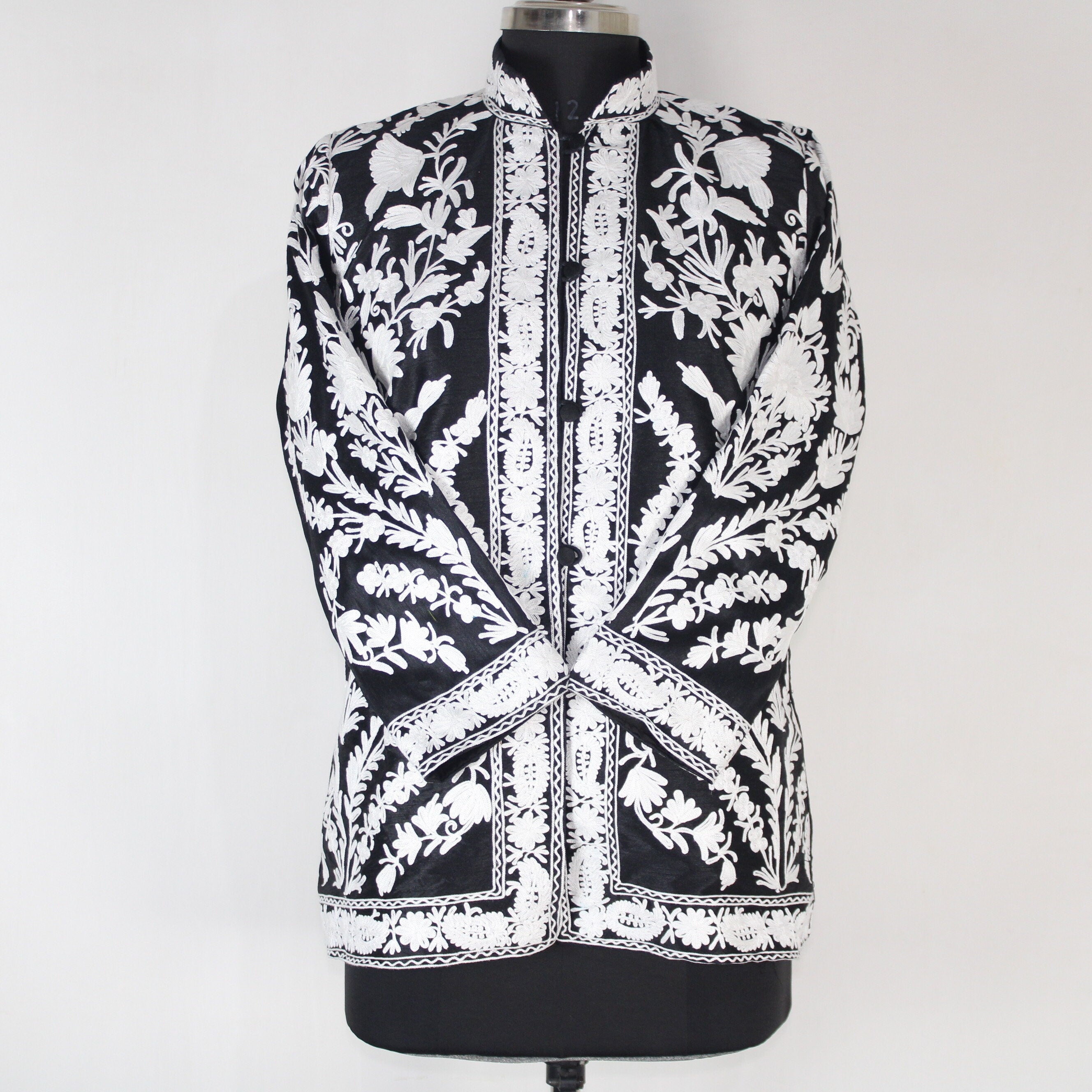 Kashmiri Jacket, embroidered silk jacket, short length coat, Bohemian Jacket, embroidered jacket, short embroidered coat, silk summer jacket