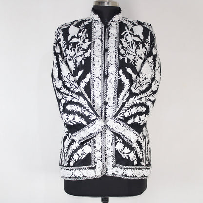 Kashmiri Jacket, embroidered silk jacket, short length coat, Bohemian Jacket, embroidered jacket, short embroidered coat, silk summer jacket