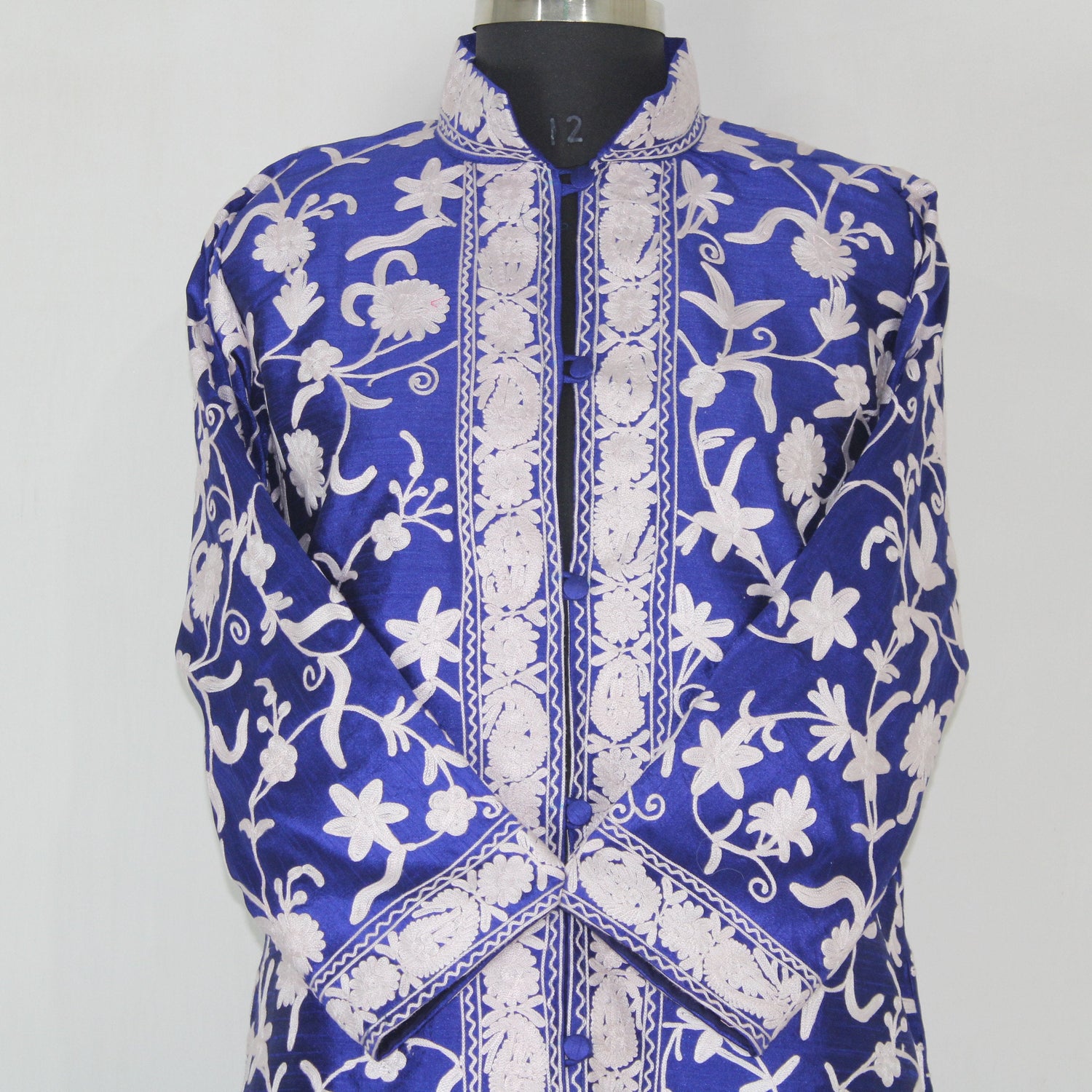 Kashmiri Jacket, embroidered silk jacket, long length coat, Bohemian Jacket, embroidered jacket, long embroidered coat, silk summer jacket