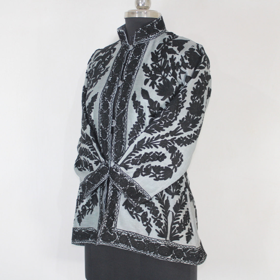 Kashmiri Jacket, embroidered silk jacket, short length coat, Bohemian Jacket, embroidered jacket, short embroidered coat, silk summer jacket