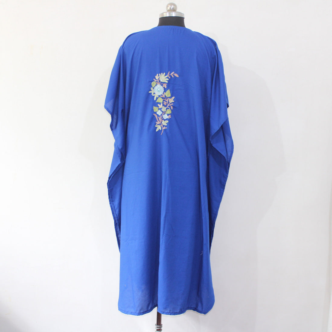 Kashmiri Aari Embroidered Cotton Kaftan for Women, Handmade Kaftan Dress for Girls, Cotton Maxi Dress for Summers
