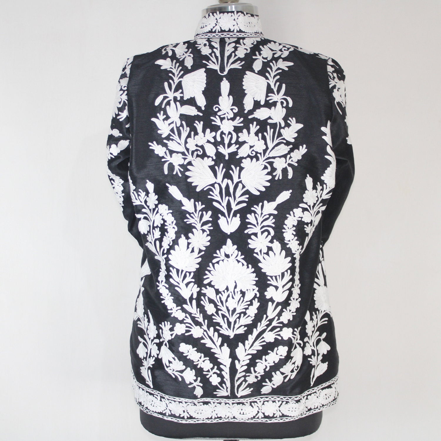 Kashmiri Jacket, embroidered silk jacket, short length coat, Bohemian Jacket, embroidered jacket, short embroidered coat, silk summer jacket