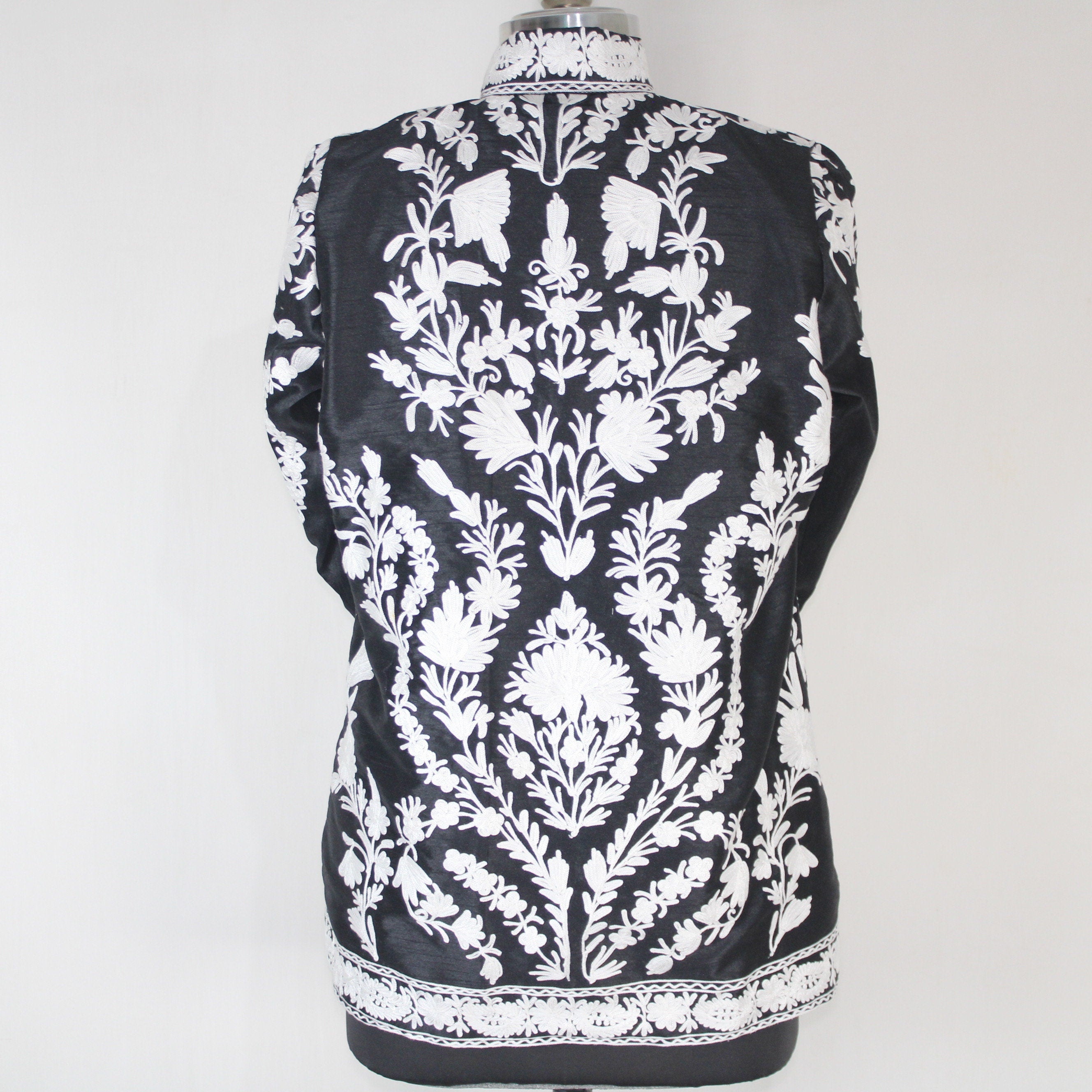 Kashmiri Jacket, embroidered silk jacket, short length coat, Bohemian Jacket, embroidered jacket, short embroidered coat, silk summer jacket
