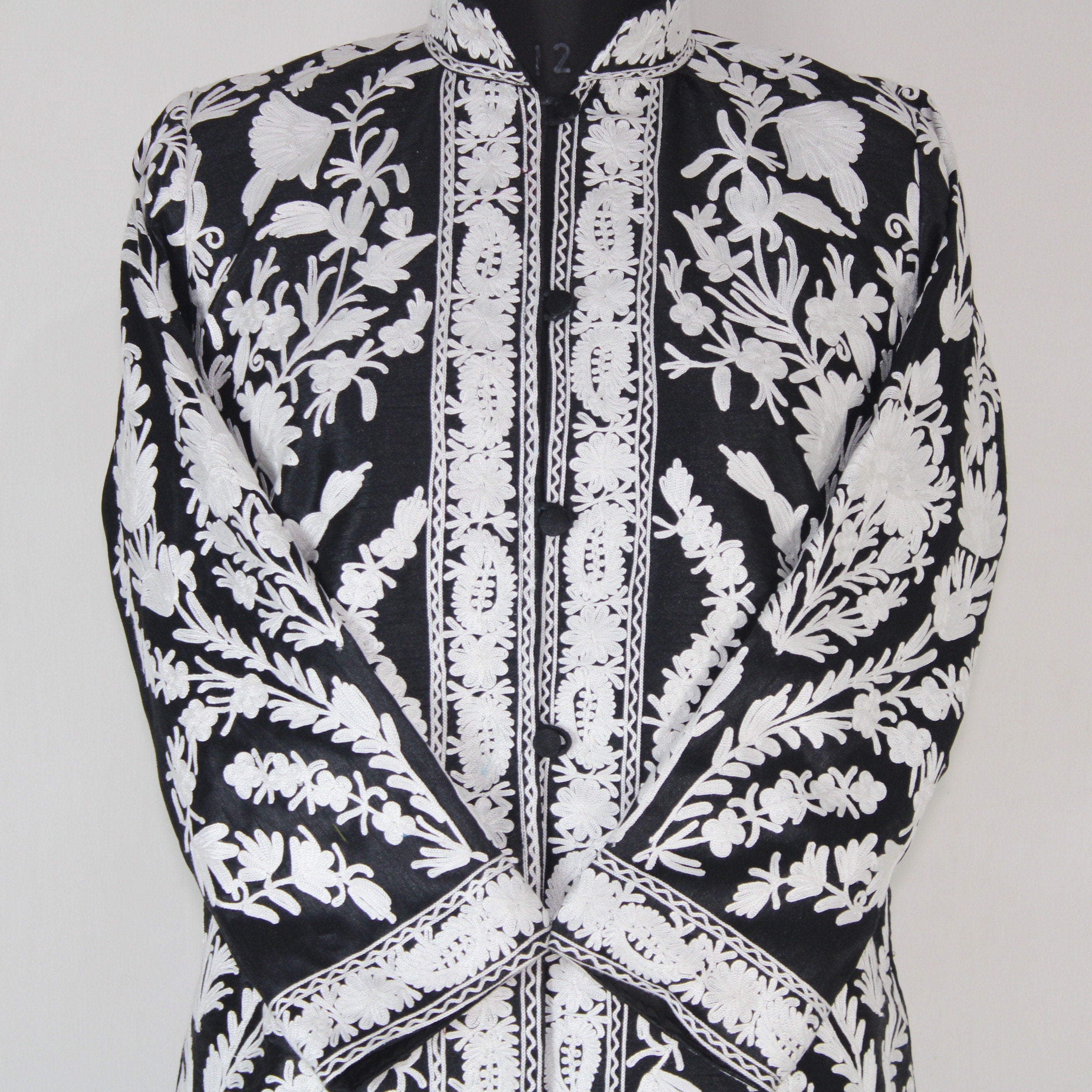 Kashmiri Jacket, embroidered silk jacket, short length coat, Bohemian Jacket, embroidered jacket, short embroidered coat, silk summer jacket