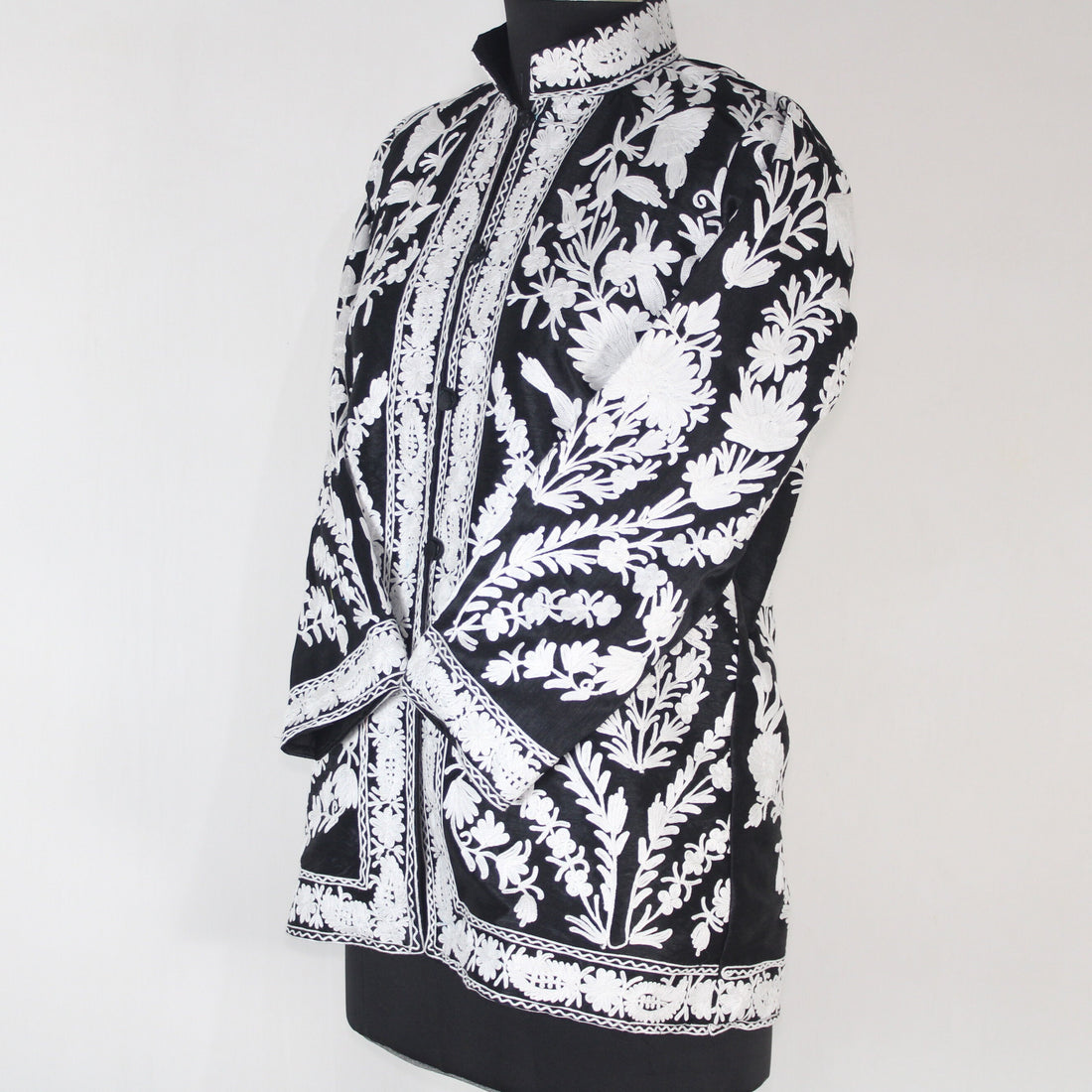Kashmiri Jacket, embroidered silk jacket, short length coat, Bohemian Jacket, embroidered jacket, short embroidered coat, silk summer jacket