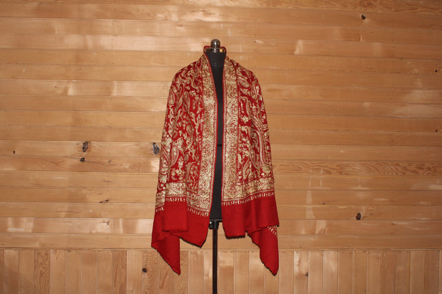 Bridal Embroidered Shawl, Kashmiri Tilla Shawl For Women, Indian Wedding Shawl, Bridal Cover Up Wrap, Zari Embroidered Cashmere Shawl