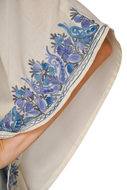Kashmiri Aari Embroidered Cotton Kaftan, Women&