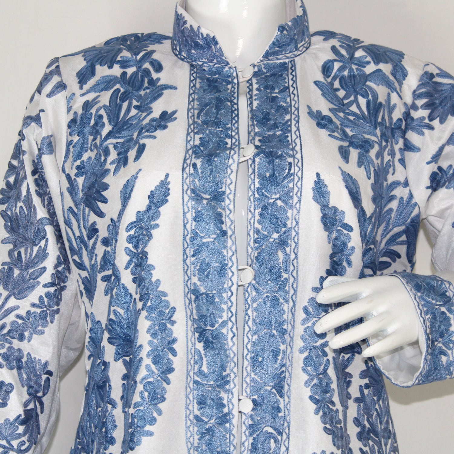 Kashmiri Jacket, embroidered silk jacket, short length coat, Bohemian Jacket, embroidered jacket, short embroidered coat, silk summer jacket