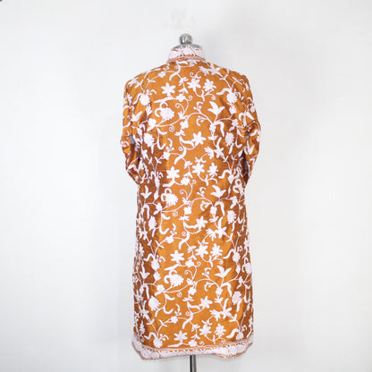 Bohemian Silk Jacket: Kashmiri Embroidered Coat for Summer