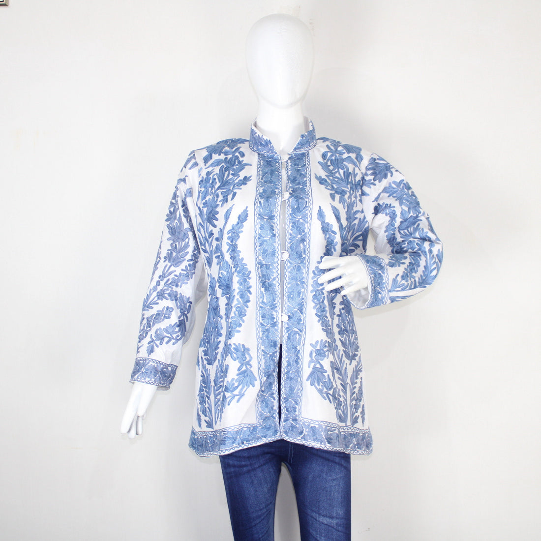 Kashmiri Jacket, embroidered silk jacket, short length coat, Bohemian Jacket, embroidered jacket, short embroidered coat, silk summer jacket