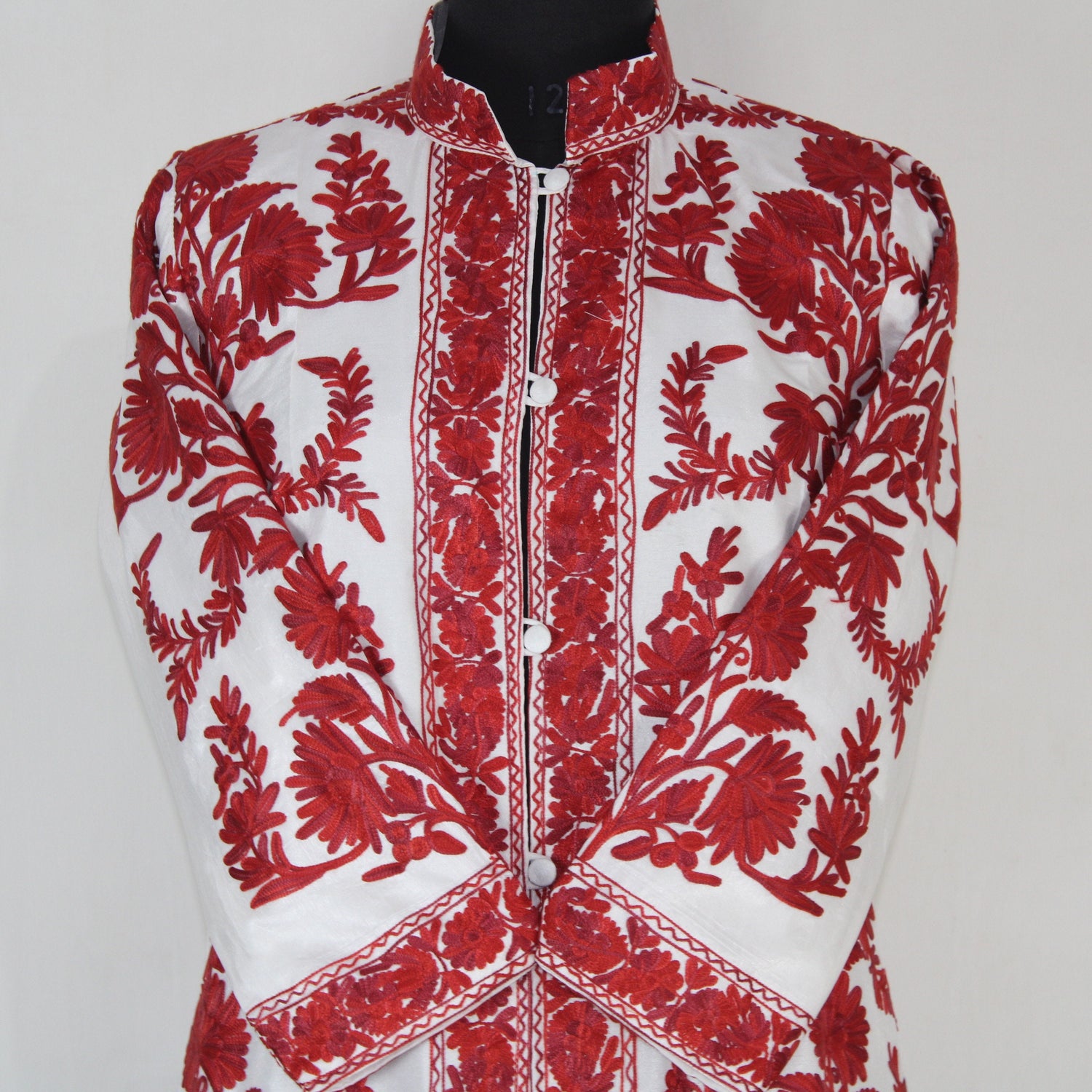Kashmiri Jacket, embroidered silk jacket, short length coat, Bohemian Jacket, embroidered jacket, short embroidered coat, silk summer jacket