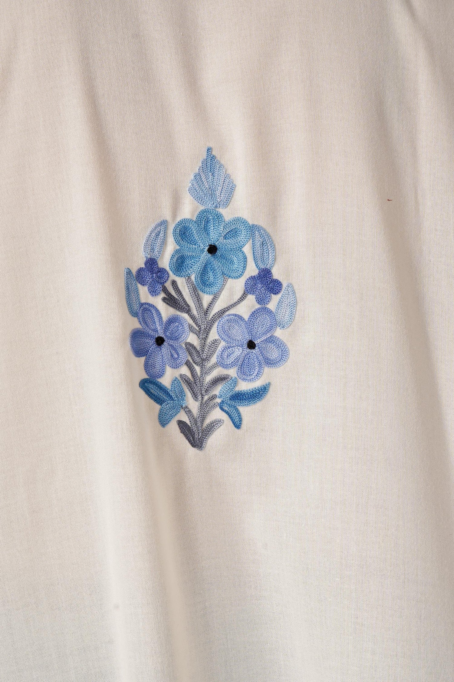 Kashmiri Aari Embroidered Cotton Kaftan, Women&