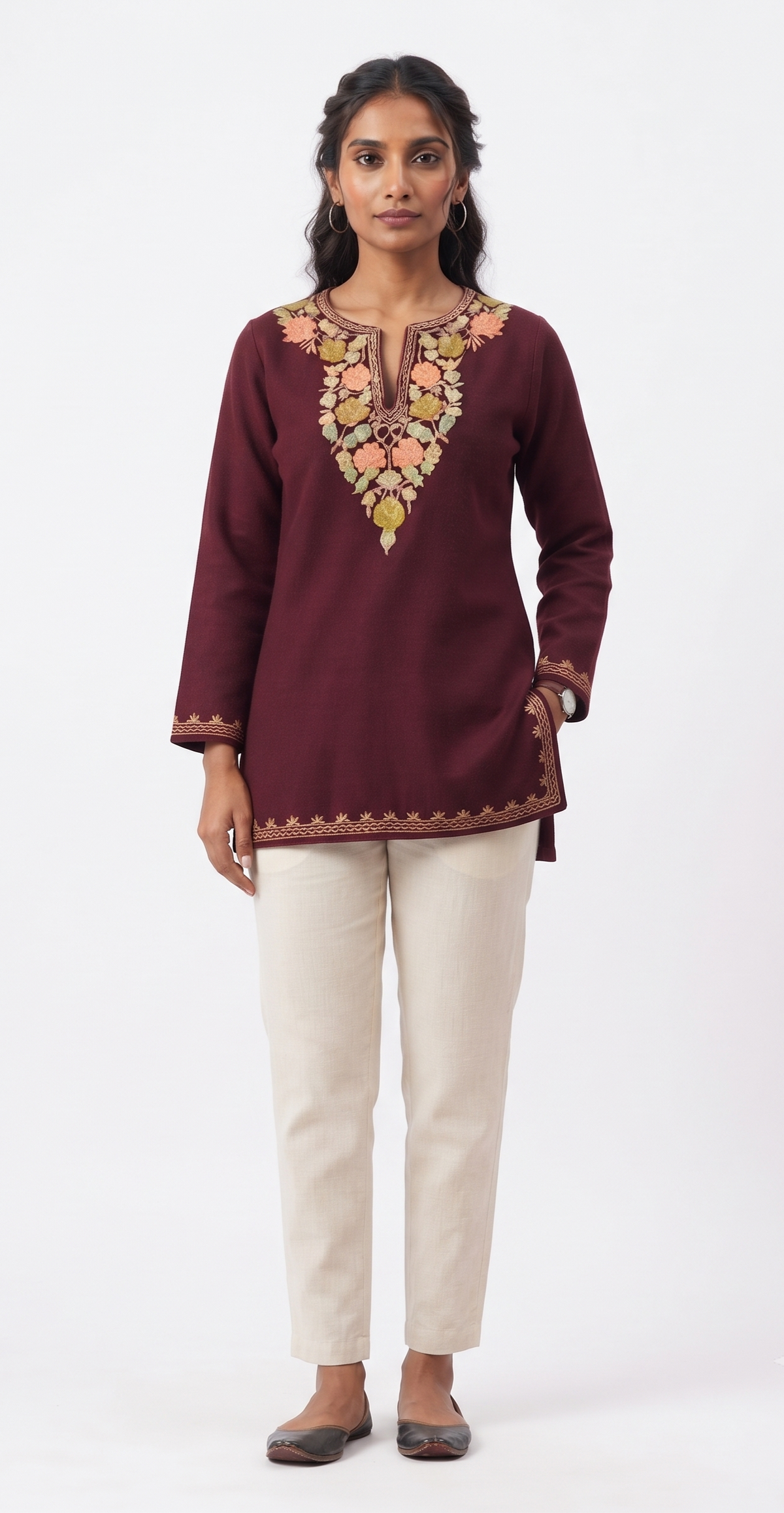 Kashmiri Aari Embroidery Straight Women&