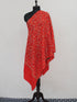 Woolen sozni Embroidered Kashmiri Stole, Handmade Stole, Fine Merino Wool Stole, Premium Scarf, Embroidered Wraps, Red Scarf - BATIN