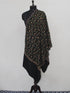 Woolen sozni Embroidered Kashmiri Stole, Handmade Stole, Fine Merino Wool Stole, Premium Scarf, Embroidered Wraps, Black Scarf - BATIN