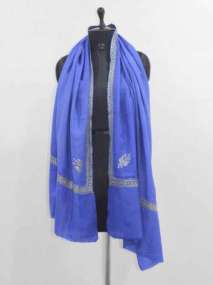 Tilla Hand Embroidered Indian Purewool Stole, Kashmiri Handmade Scarf - BATIN