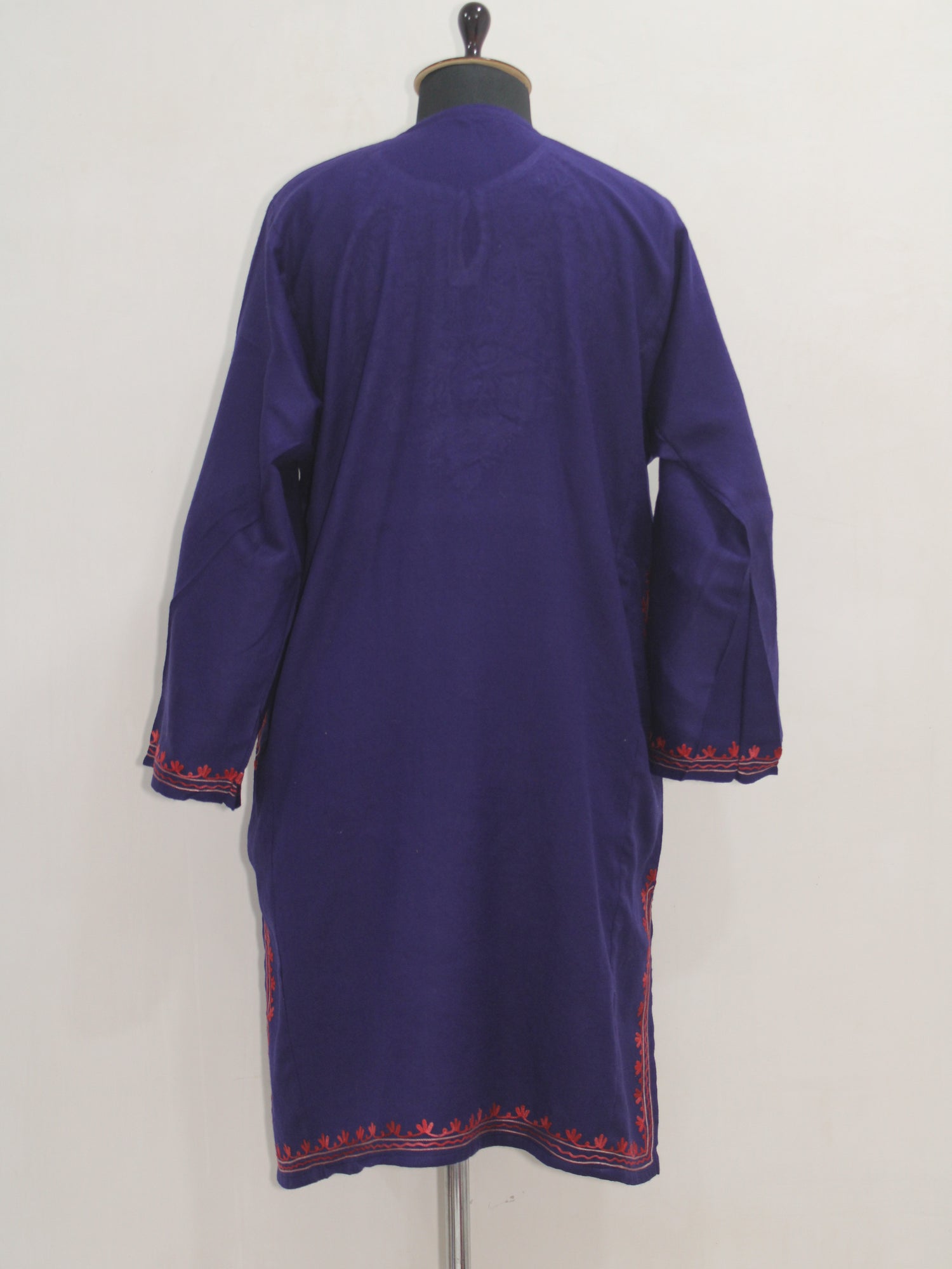 Kashmiri Pheran, Women Tunics, Indian Kurtis, Woolen Embroidered Pheran, Fine Merino Wool 42 Count (Raffal) Pheran