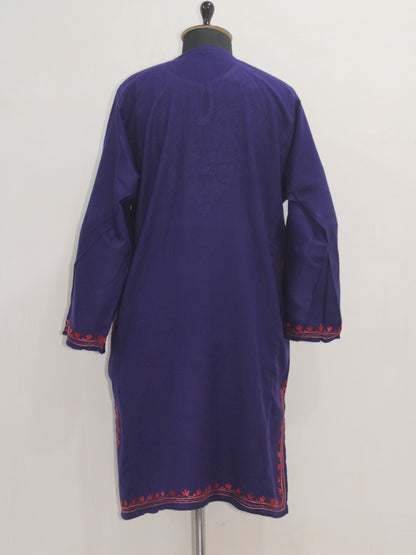 Kashmiri Pheran, Women Tunics, Indian Kurtis, Woolen Embroidered Pheran, Fine Merino Wool 42 Count (Raffal) Pheran