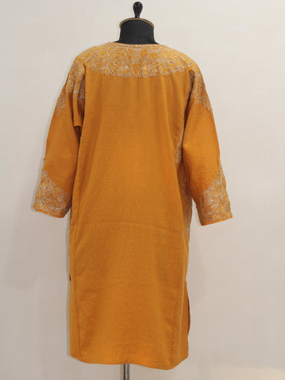Kashmiri Aari Embroidered Woolen Pheran, Loose Fit Kurta for Women, Designer Pheran