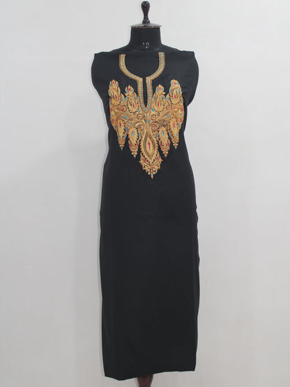 Kashmiri Tilla Embroidered Unstitched Woolen Suit For Women With Stole