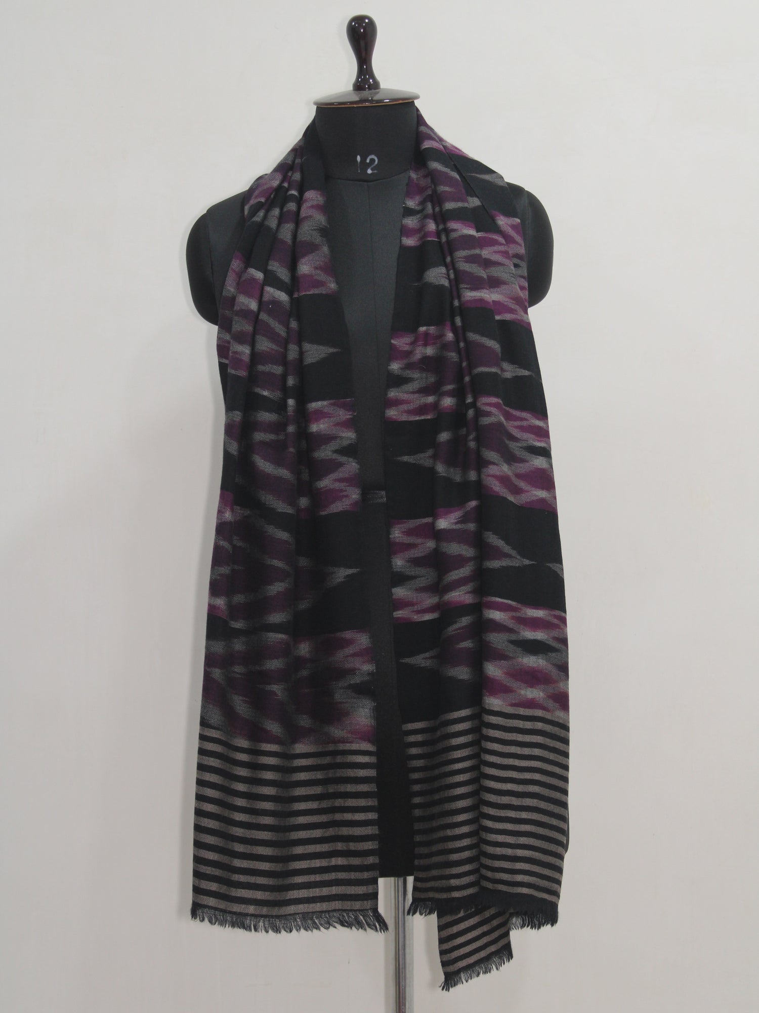 Pure Pashmina Handwoven Ikat Stole / Scarf