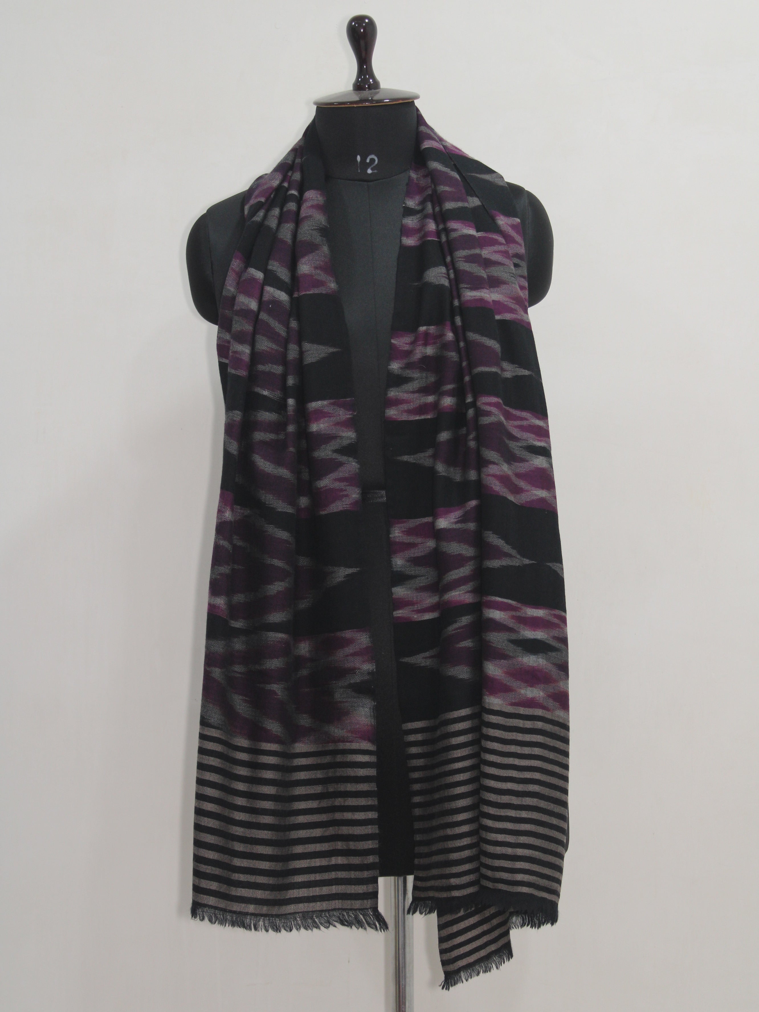 Pure Pashmina Handwoven Ikat Stole / Scarf