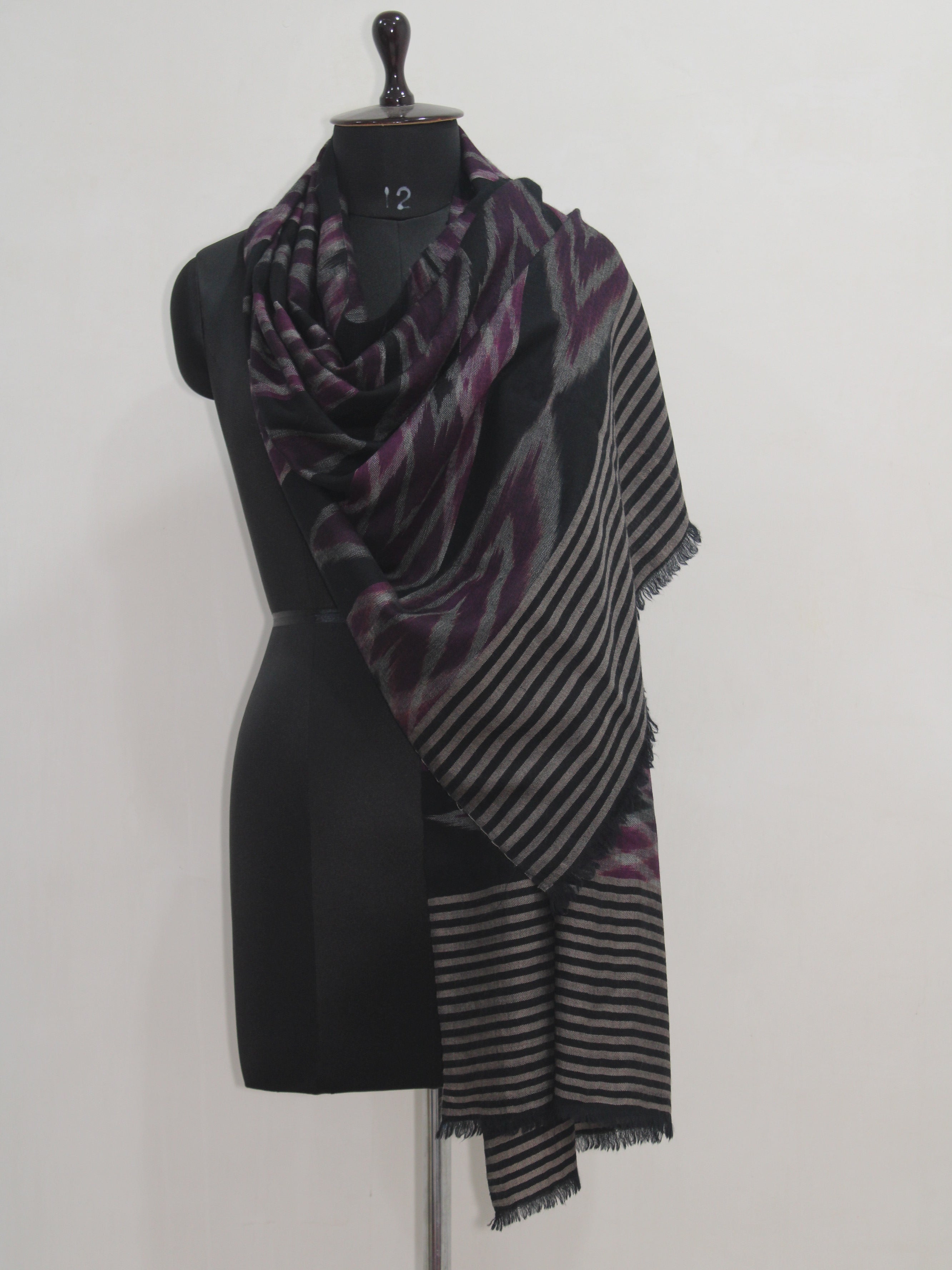 Pure Pashmina Handwoven Ikat Stole / Scarf