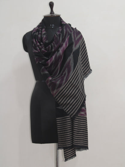 Pure Pashmina Handwoven Ikat Stole / Scarf