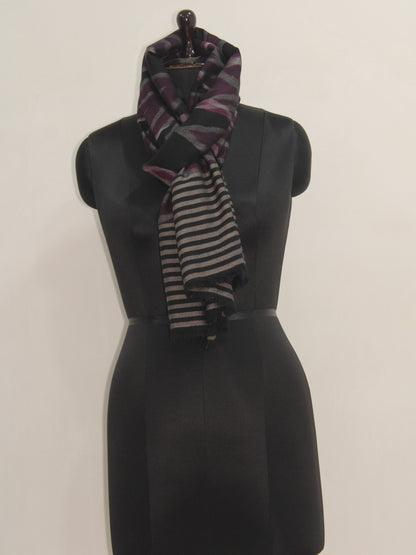 Pure Pashmina Handwoven Ikat Stole / Scarf