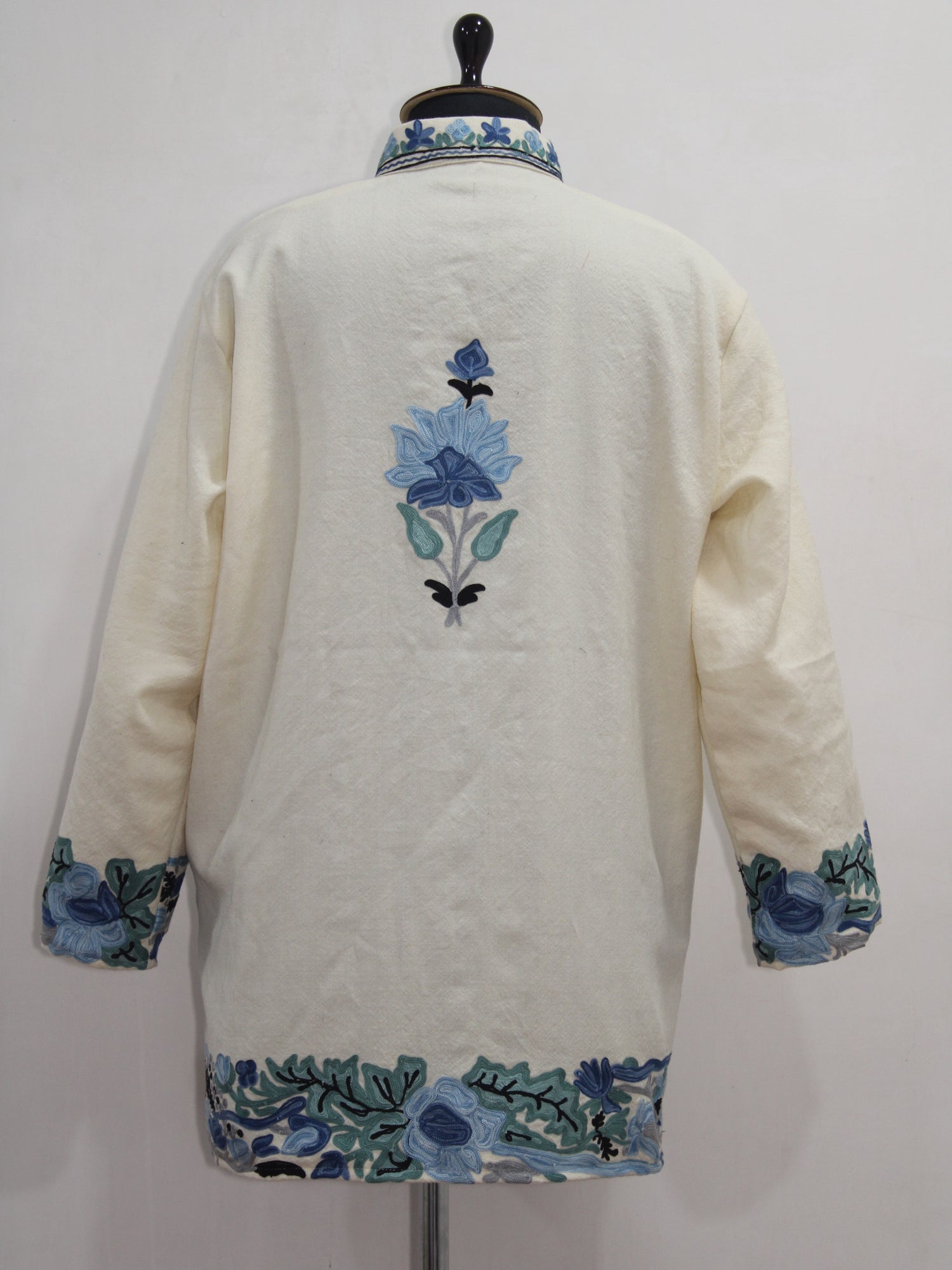 Kashmiri Aari Embroidered Floral Woolen Jacket For Women