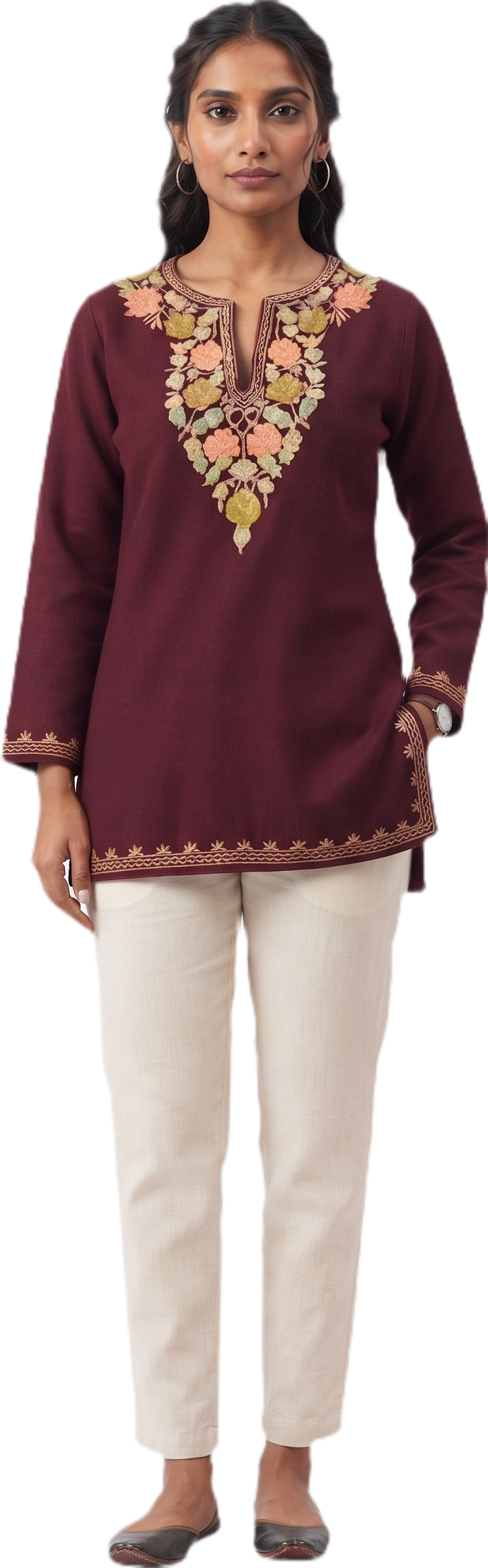 Kashmiri Aari Embroidery Straight Women&