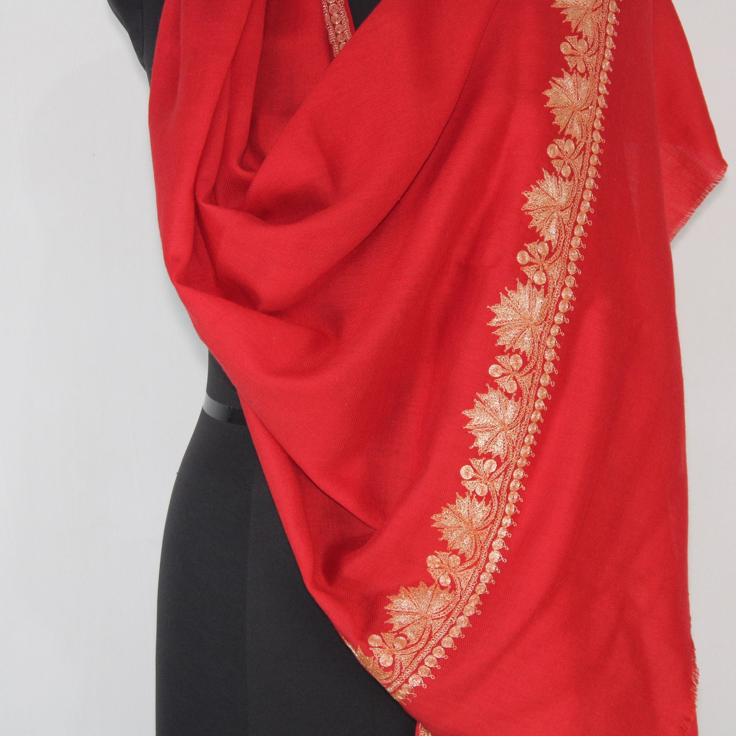 Kashmiri Tilla Embroidery Scarf, Merino Wool Wrap, Winter Scarf, Kashmiri Handmade Shawl/Wrap, Tilla Stole,