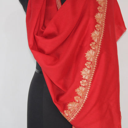 Kashmiri Tilla Embroidery Scarf, Merino Wool Wrap, Winter Scarf, Kashmiri Handmade Shawl/Wrap, Tilla Stole,