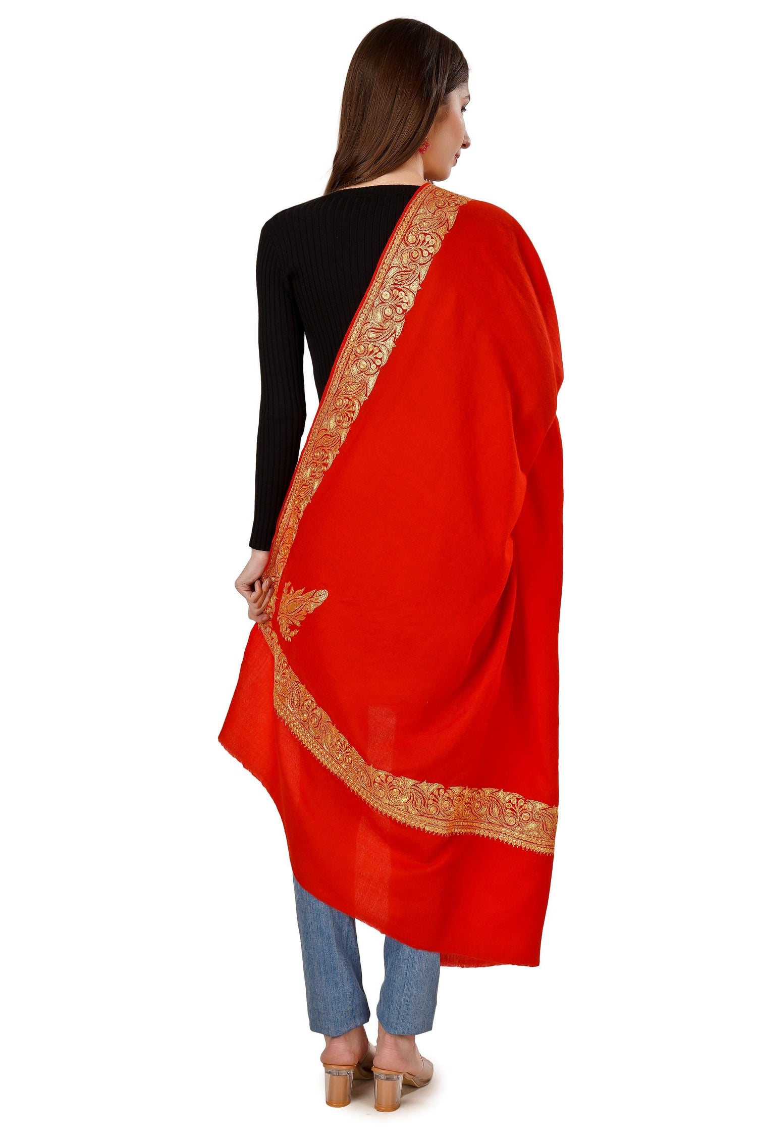 Kashmiri Tilla Shawl For Women, Bridal Embroidered Shawl, Indian Wedding Shawl, Bridal Cover Up Wrap, Zari Embroidered Cashmere Shawl