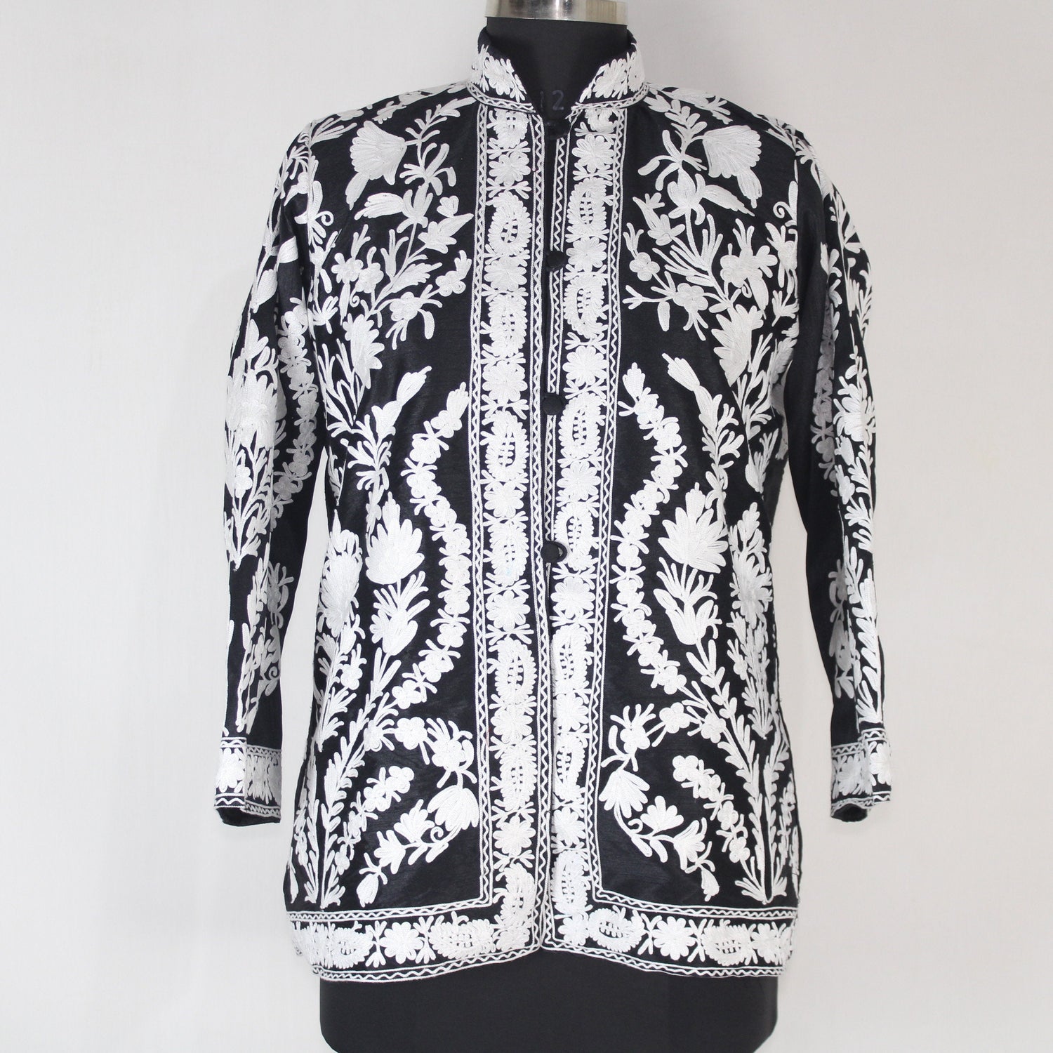 Kashmiri Jacket, embroidered silk jacket, short length coat, Bohemian Jacket, embroidered jacket, short embroidered coat, silk summer jacket