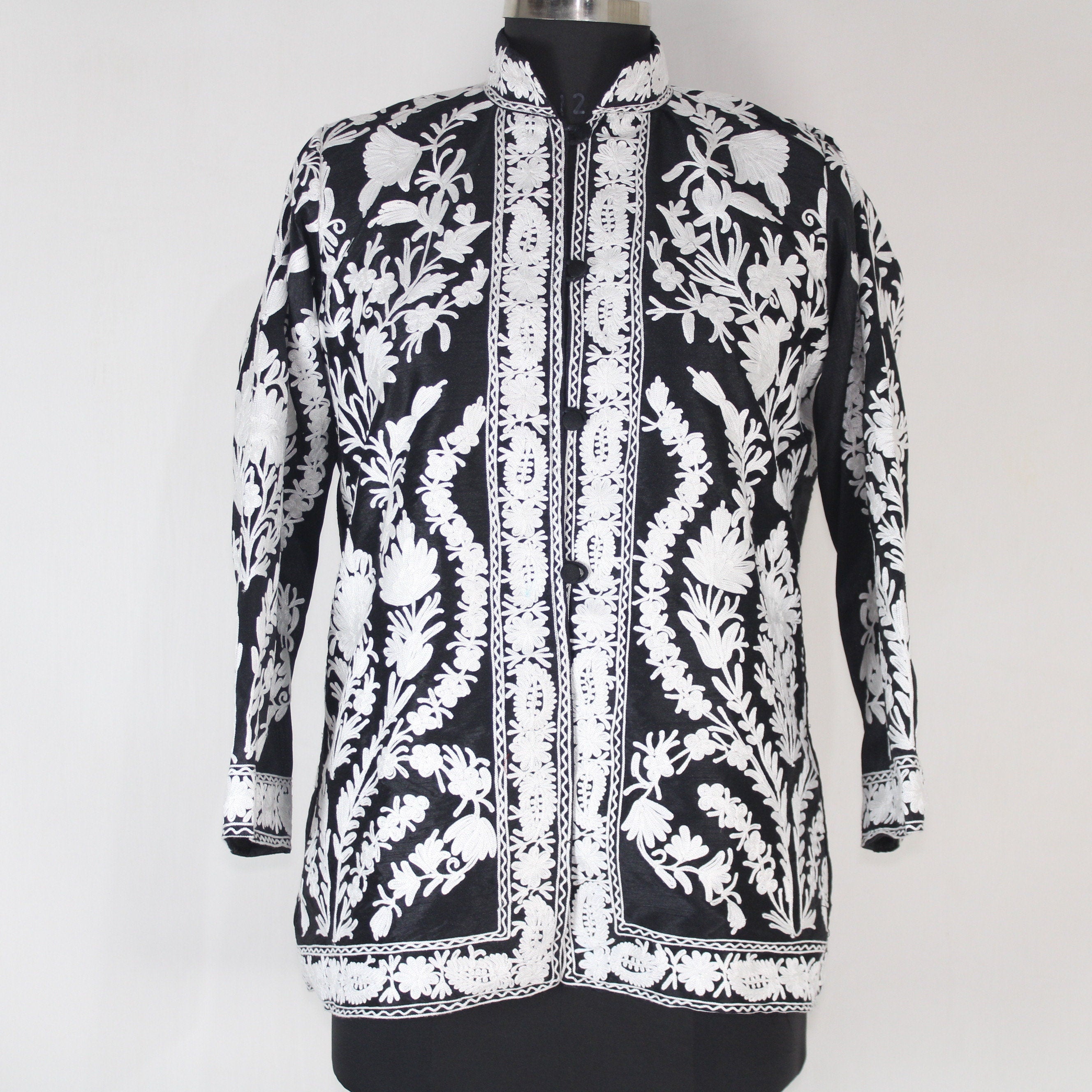 Kashmiri Jacket, embroidered silk jacket, short length coat, Bohemian Jacket, embroidered jacket, short embroidered coat, silk summer jacket
