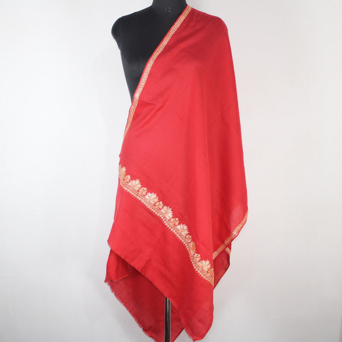 Kashmiri Tilla Embroidery Scarf, Merino Wool Wrap, Winter Scarf, Kashmiri Handmade Shawl/Wrap, Tilla Stole,