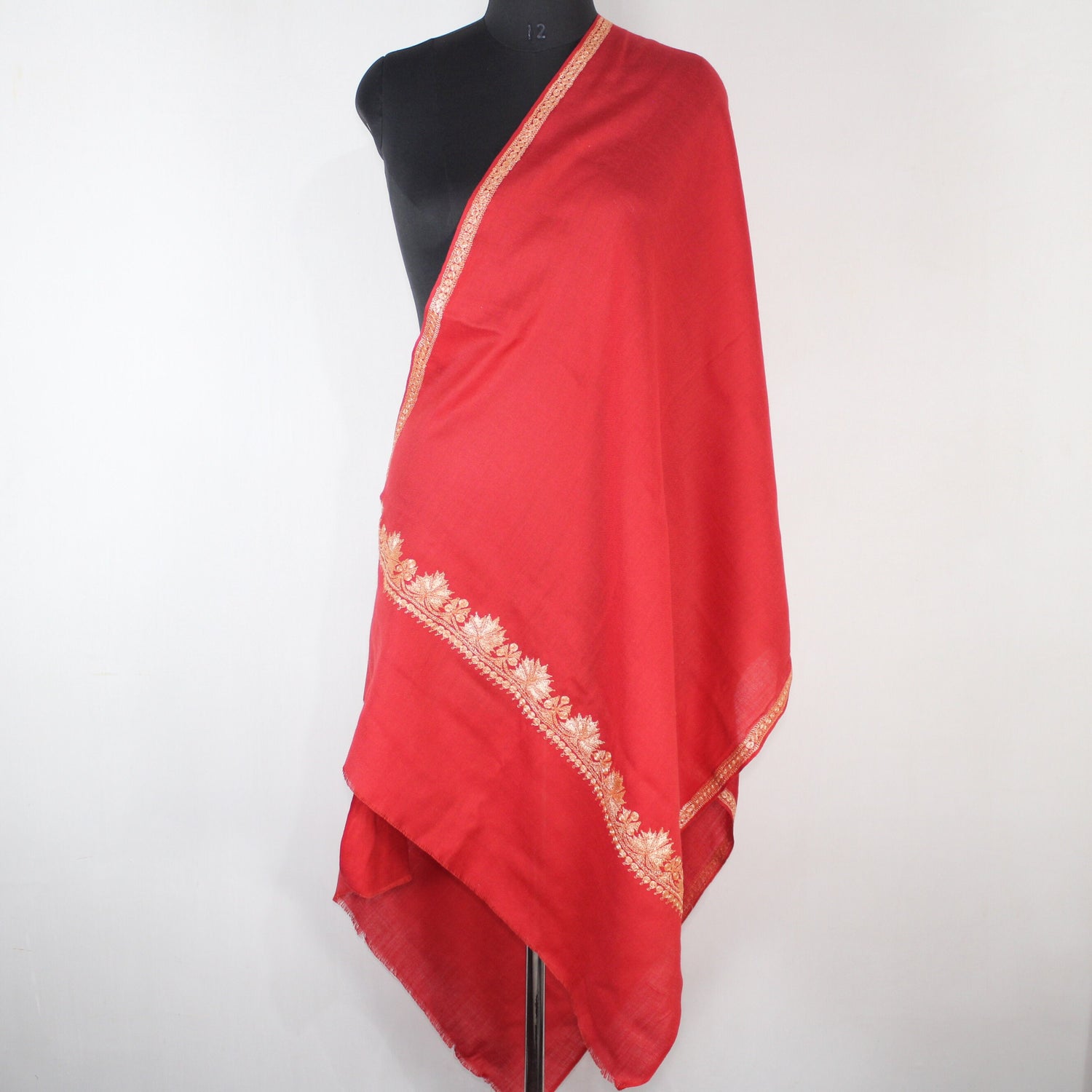 Kashmiri Tilla Embroidery Scarf, Merino Wool Wrap, Winter Scarf, Kashmiri Handmade Shawl/Wrap, Tilla Stole,