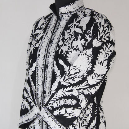 Kashmiri Jacket, embroidered silk jacket, short length coat, Bohemian Jacket, embroidered jacket, short embroidered coat, silk summer jacket